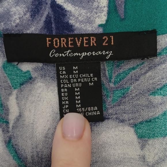 Tropical Floral Mini Dress M Teal Purple 90s Vintage NWOT - Picture 12 of 13